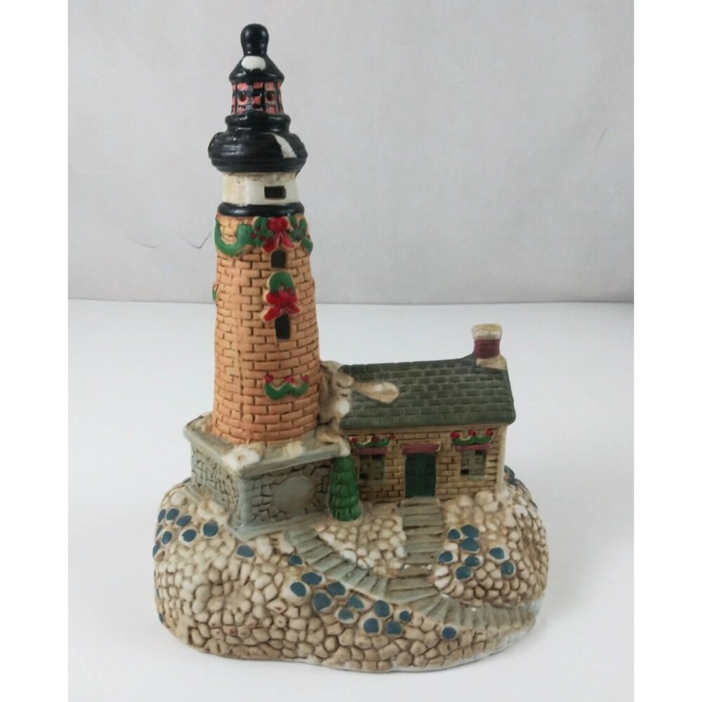 Ltd Commodities Porcelain Christmas Time Illuminated Lighthouse Figurine